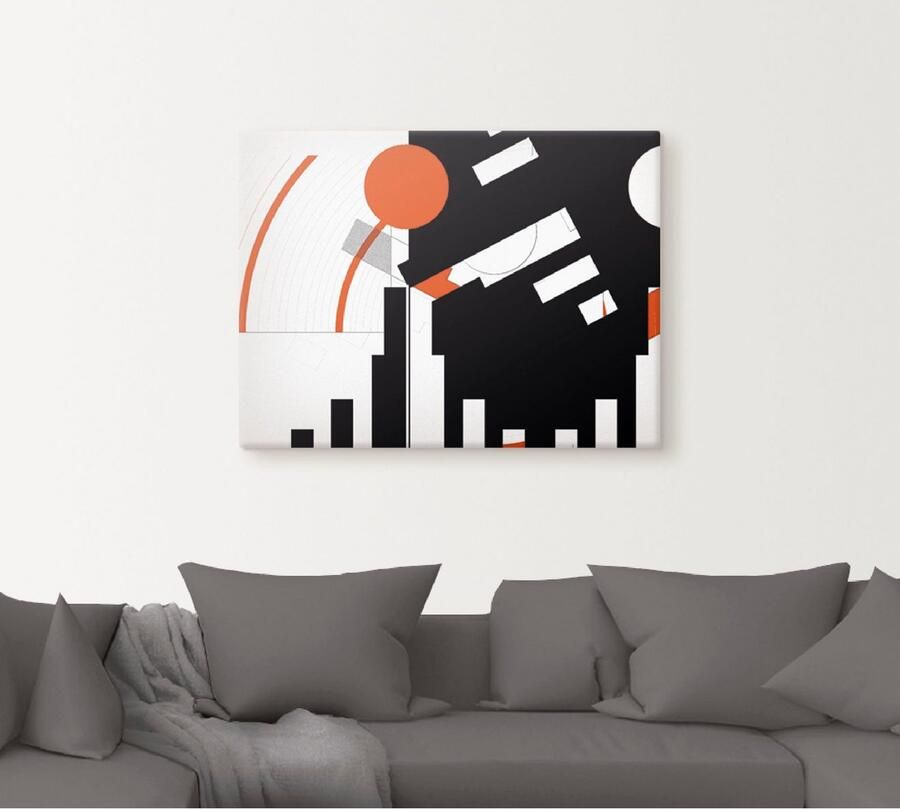 Artland Artprint Zwart-wit raakt rood versie 5 als artprint op linnen poster in verschillende formaten maten - Foto 4