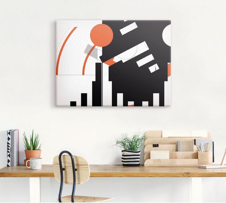 Artland Artprint Zwart-wit raakt rood versie 5 als artprint op linnen poster in verschillende formaten maten - Foto 3