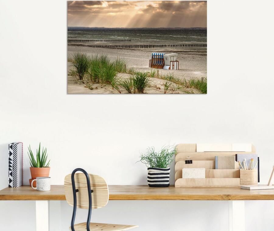 Artland Artprint Zwarte struik strand op eiland Poel als artprint van aluminium artprint op linnen muursticker verschillende maten - Foto 5
