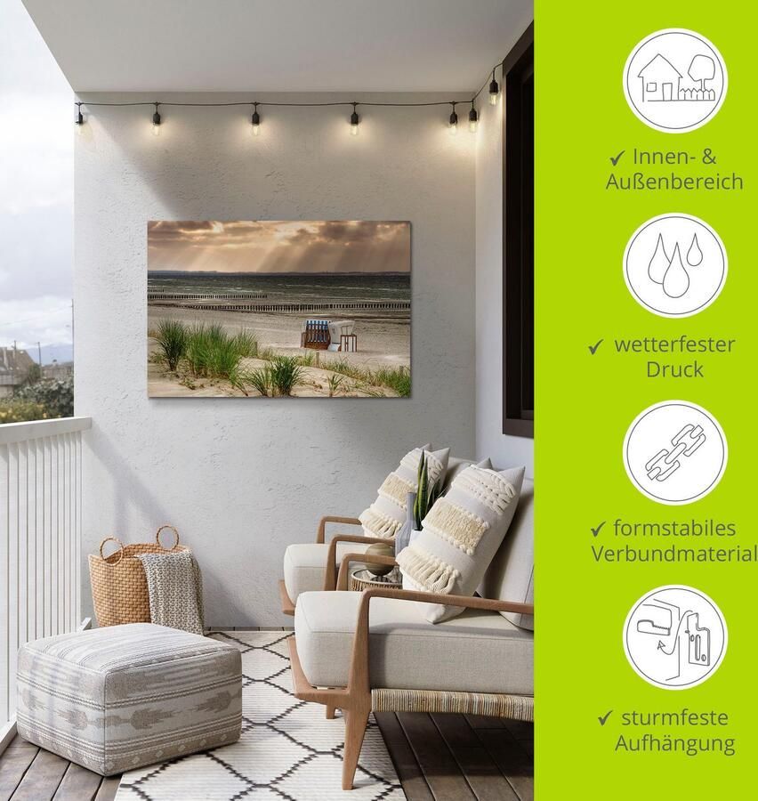 Artland Artprint Zwarte struik strand op eiland Poel als artprint van aluminium artprint op linnen muursticker verschillende maten - Foto 4