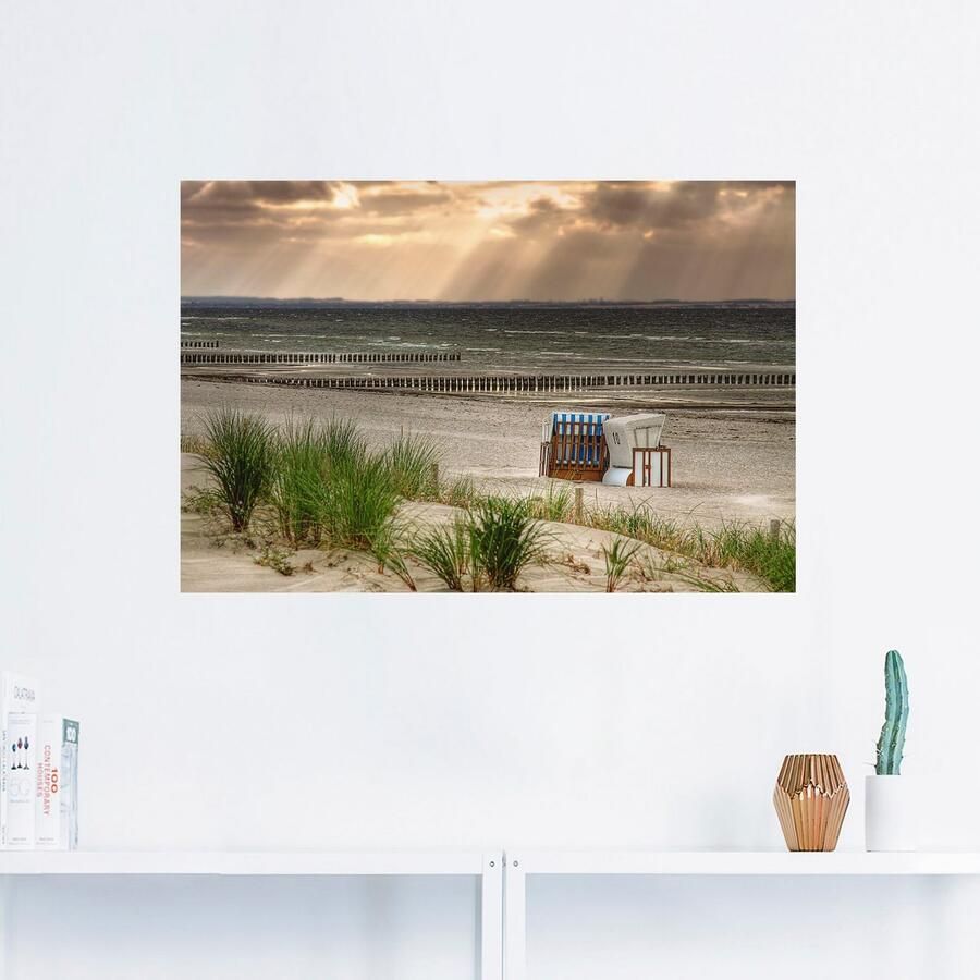 Artland Artprint Zwarte struik strand op eiland Poel als artprint van aluminium artprint op linnen muursticker verschillende maten - Foto 2