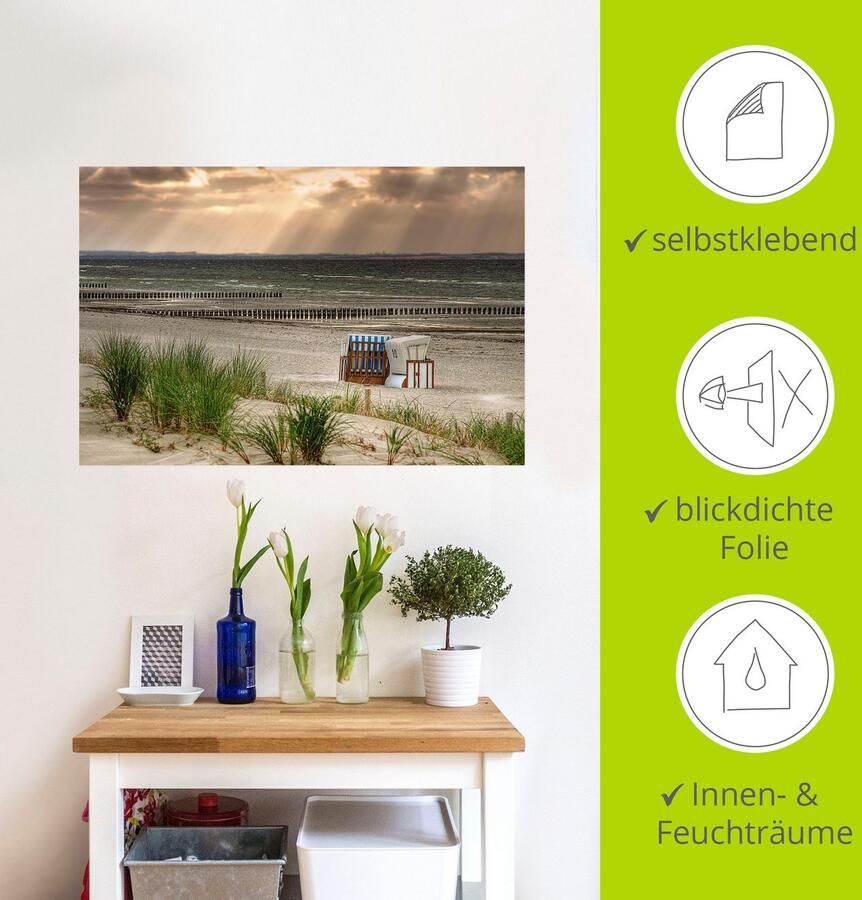 Artland Artprint Zwarte struik strand op eiland Poel als artprint van aluminium artprint op linnen muursticker verschillende maten - Foto 4