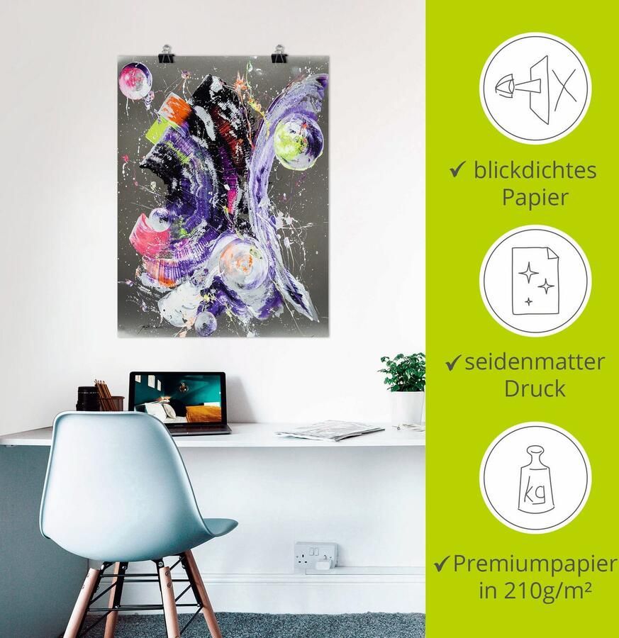 Artland Poster Abstractie XXIII als artprint van aluminium artprint op linnen muursticker of poster in verschillende maten - Foto 2