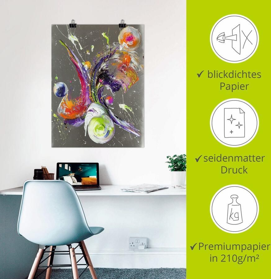 Artland Poster Abstractie XXXII als artprint van aluminium artprint op linnen muursticker of poster in verschillende maten - Foto 2