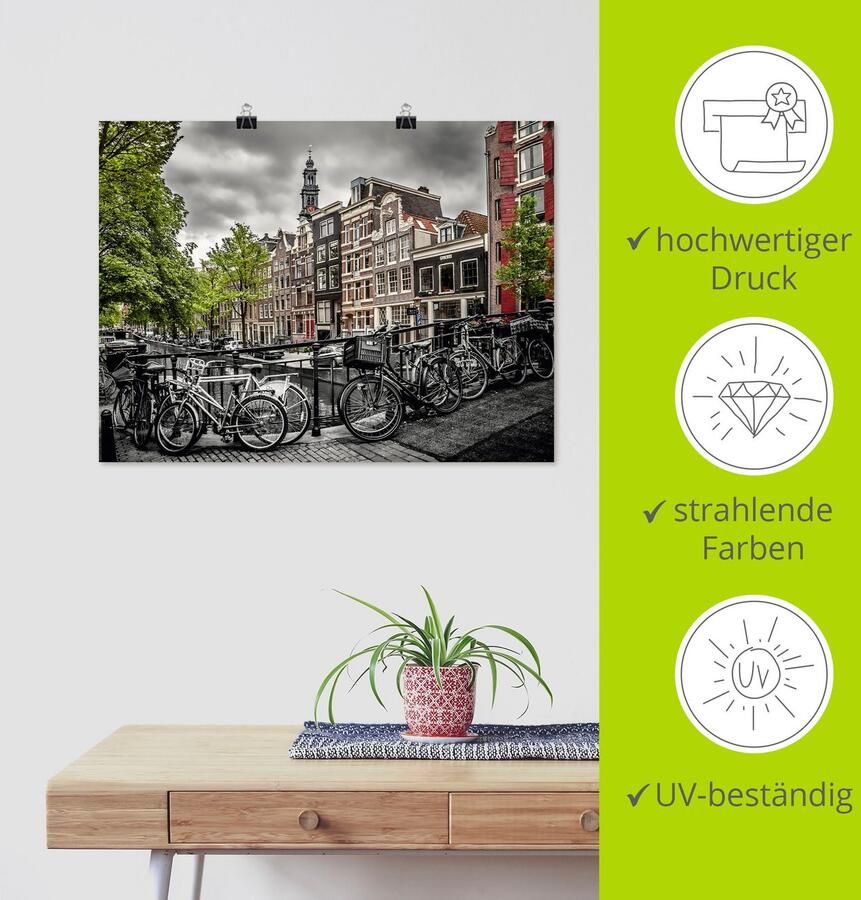 Artland Poster Amsterdam Bloemgracht I als artprint op linnen muursticker of poster in verschillende maten - Foto 3