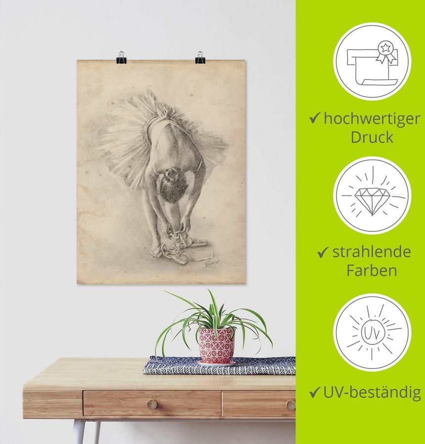Artland Poster Antieke ballerina's oefening I als artprint van aluminium artprint op linnen muursticker of poster in verschillende maten - Foto 3