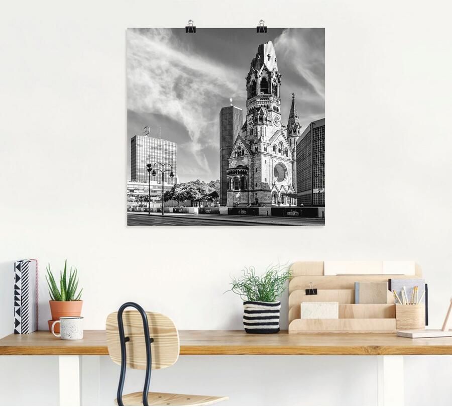 Artland Poster Berlijn Kaiser-Wilhelm-Gedächtniskirche als artprint van aluminium artprint op linnen muursticker of poster in verschillende maten - Foto 4