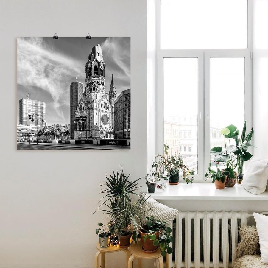 Artland Poster Berlijn Kaiser-Wilhelm-Gedächtniskirche als artprint van aluminium artprint op linnen muursticker of poster in verschillende maten