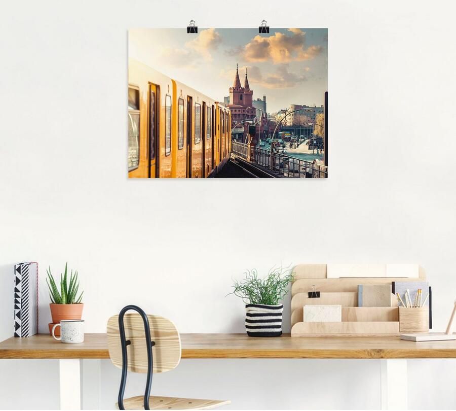 Artland Poster Berlijn Oberbaumbrücke 2 als artprint van aluminium artprint op linnen muursticker of poster in verschillende maten - Foto 4