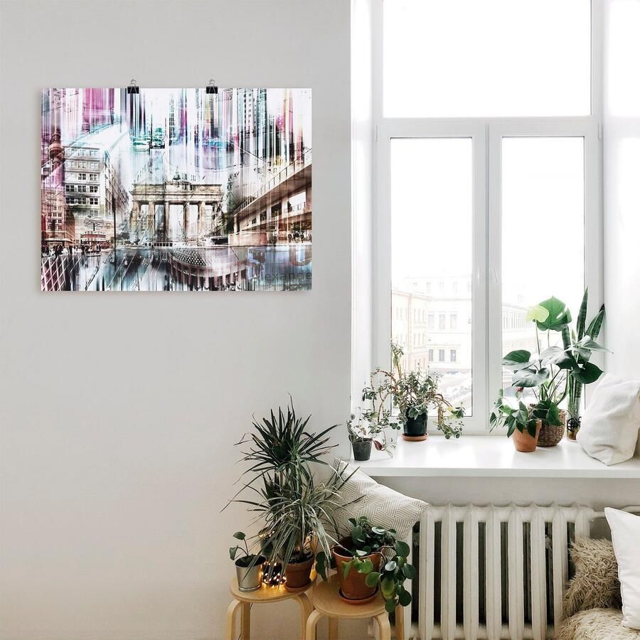 Artland Poster Berlijn Skyline collage I als artprint op linnen muursticker of poster in verschillende maten - Foto 2
