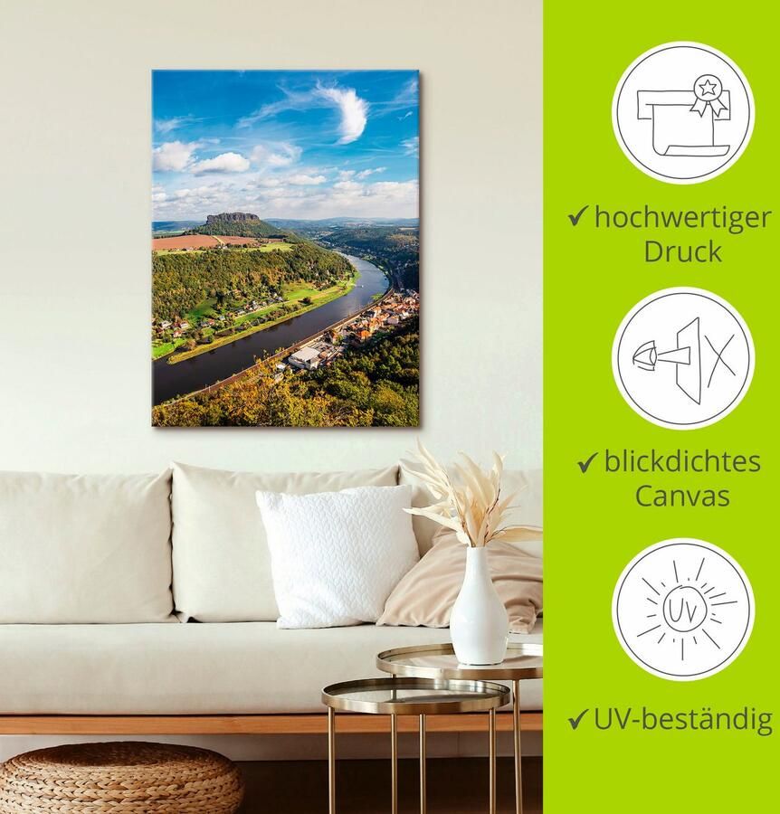 Artland Poster Blik op Elbe & de Saksische Zwitserland - Foto 3