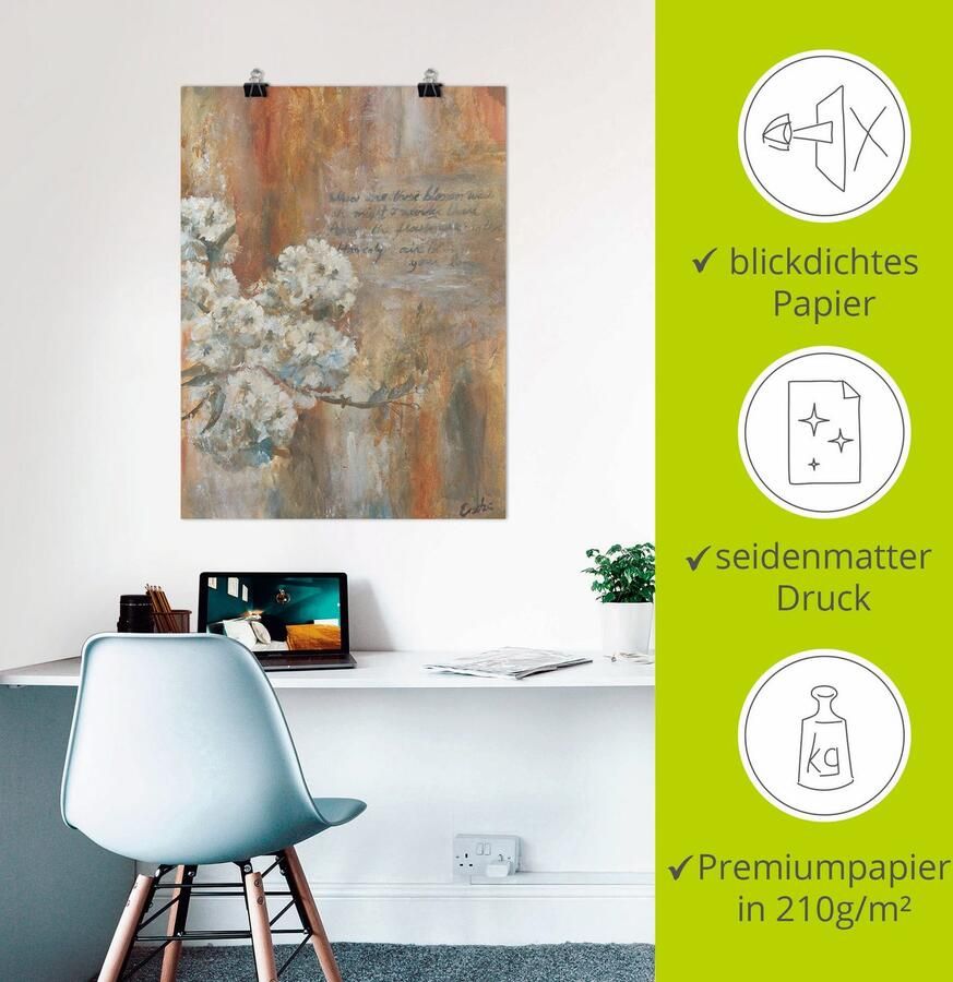 Artland Poster Bloemen als artprint op linnen muursticker of poster in verschillende maten - Foto 2