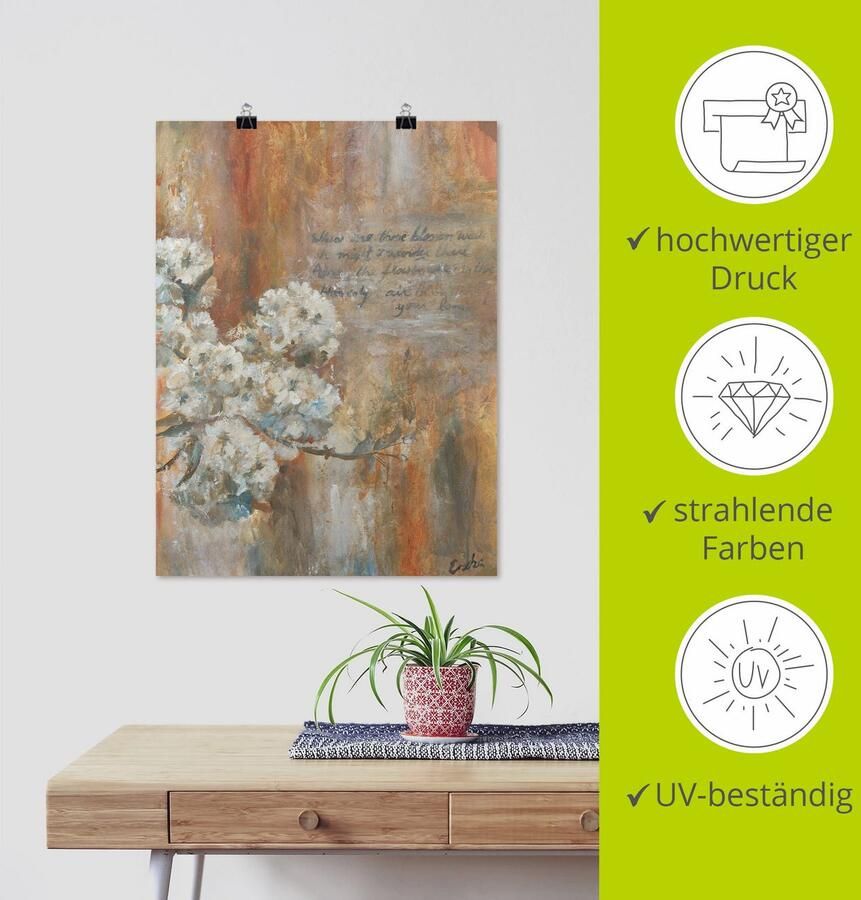 Artland Poster Bloemen als artprint op linnen muursticker of poster in verschillende maten - Foto 3