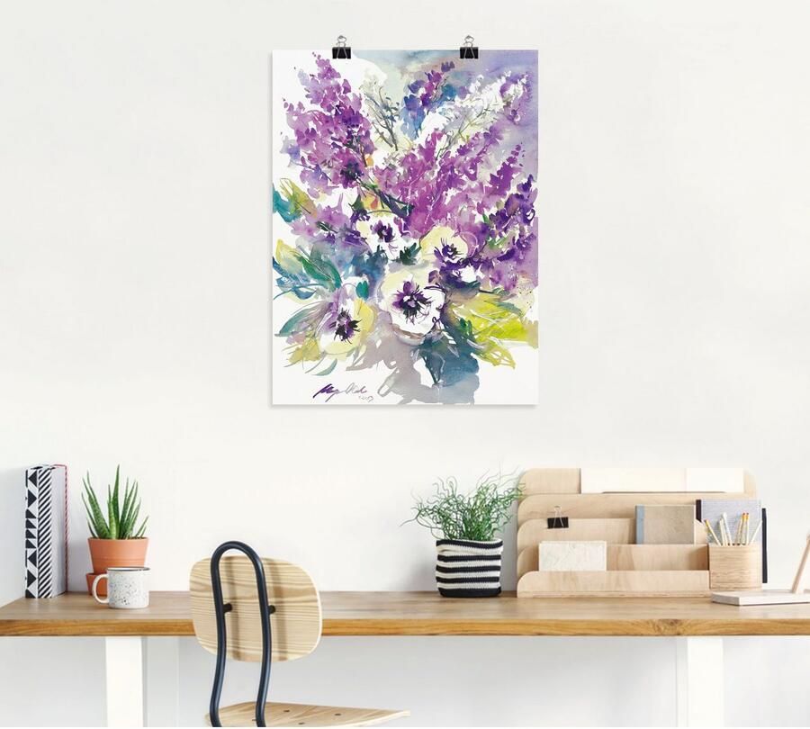 Artland Poster Bos bloemen III als artprint van aluminium artprint op linnen muursticker of poster in verschillende maten - Foto 5