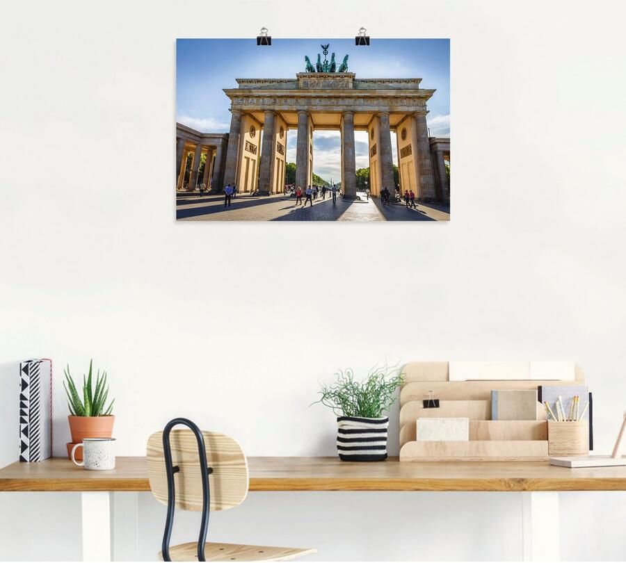 Artland Poster Brandenburger Tor in Berlijn als artprint van aluminium artprint op linnen muursticker of poster in verschillende maten - Foto 4