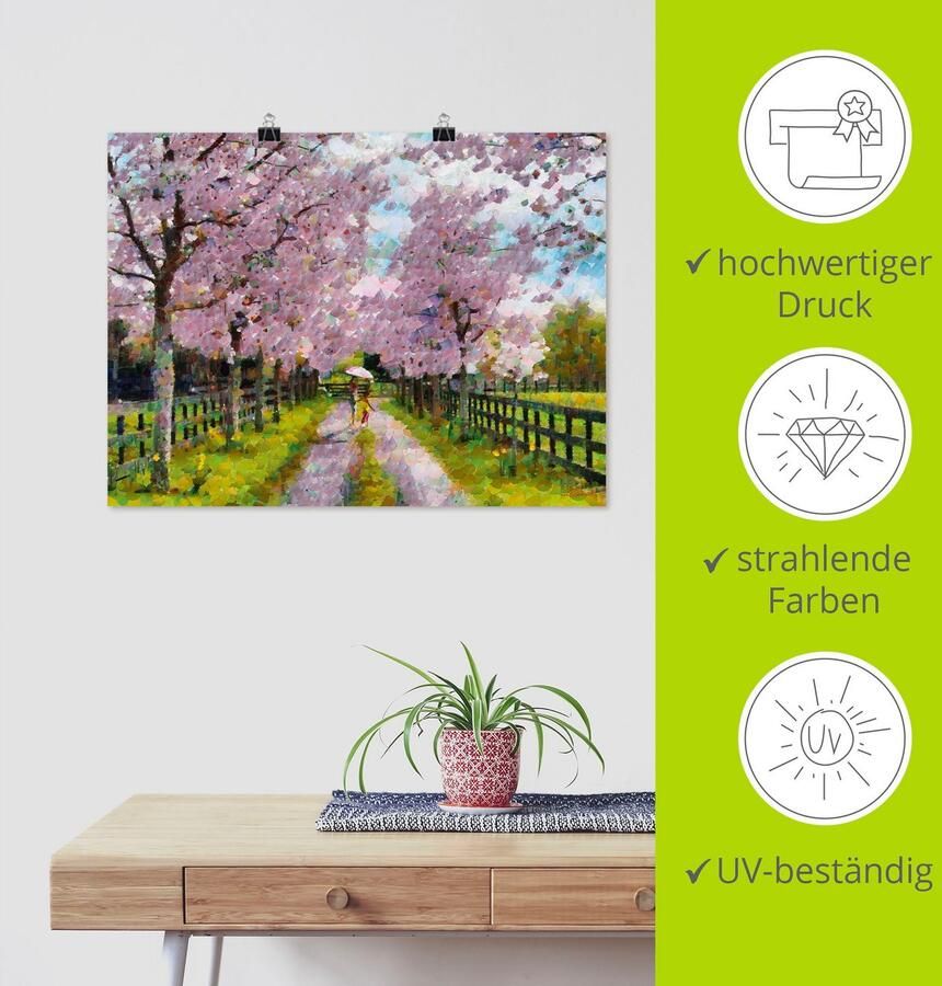Artland Poster De weg in het paradijs als artprint van aluminium artprint op linnen muursticker of poster in verschillende maten - Foto 3
