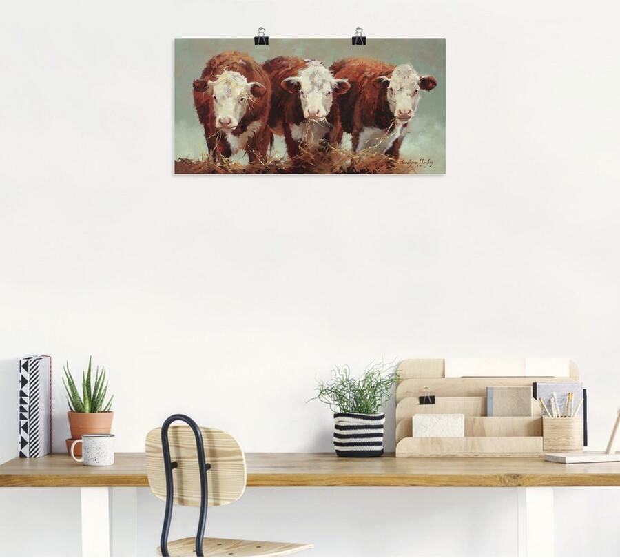 Artland Poster Drie van dezelfde als artprint van aluminium artprint op linnen muursticker of poster in verschillende maten - Foto 4