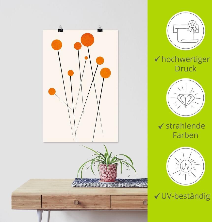 Artland Poster Dromende madeliefjes als artprint van aluminium artprint op linnen muursticker of poster in verschillende maten - Foto 5