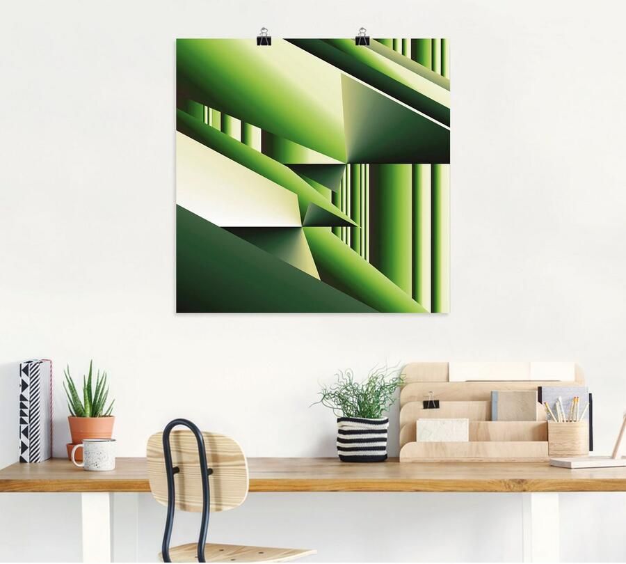Artland Poster Groene bamboe Modern Art als artprint van aluminium artprint op linnen muursticker of poster in verschillende maten - Foto 4