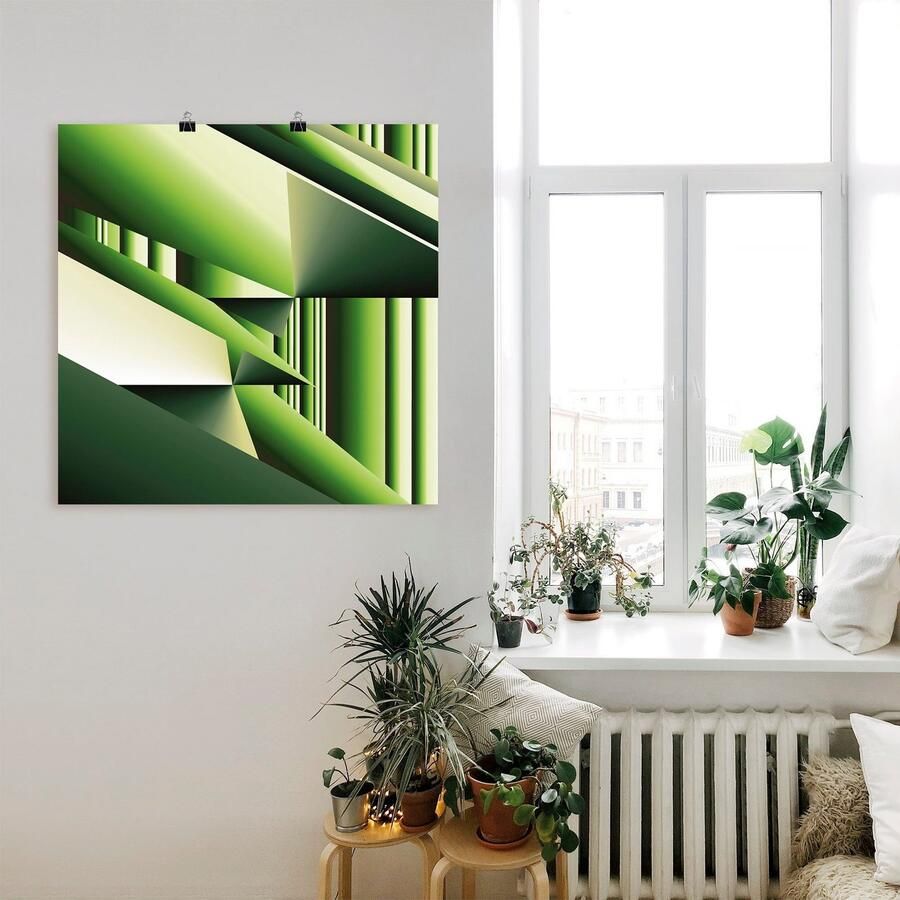 Artland Poster Groene bamboe Modern Art als artprint van aluminium artprint op linnen muursticker of poster in verschillende maten