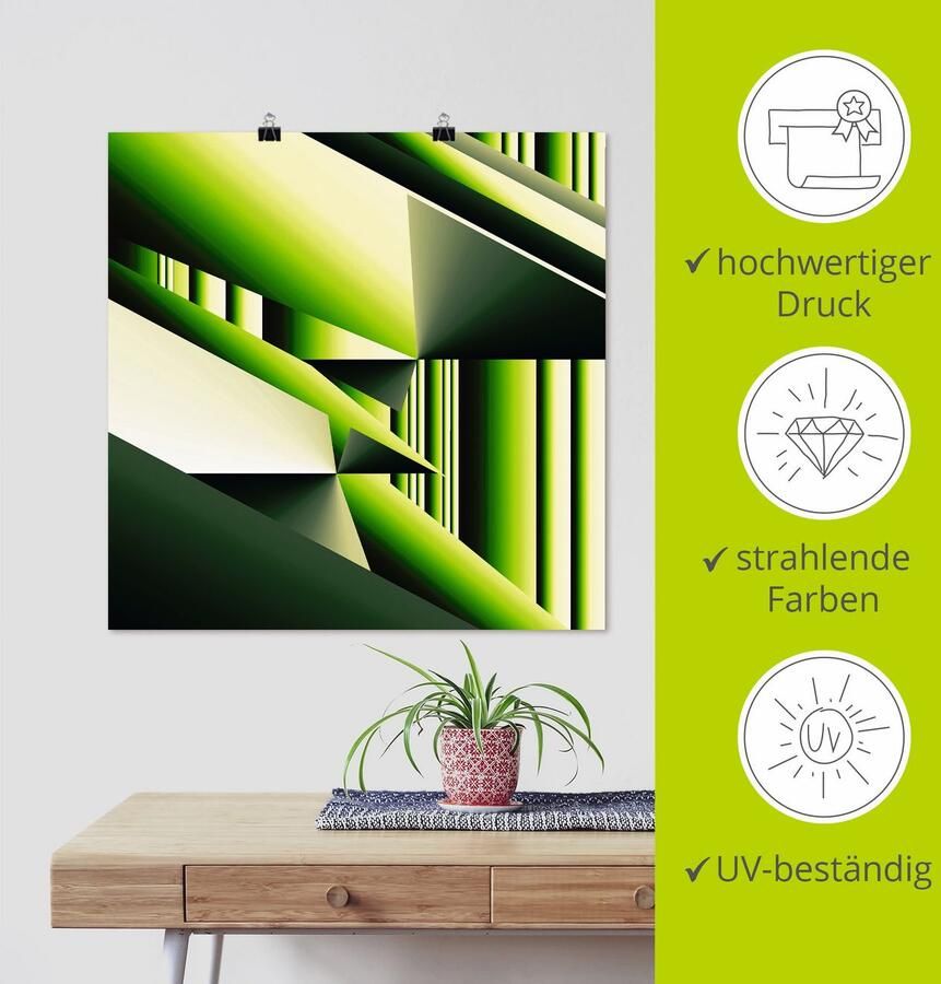 Artland Poster Groene bamboe Modern Art als artprint van aluminium artprint op linnen muursticker of poster in verschillende maten - Foto 3