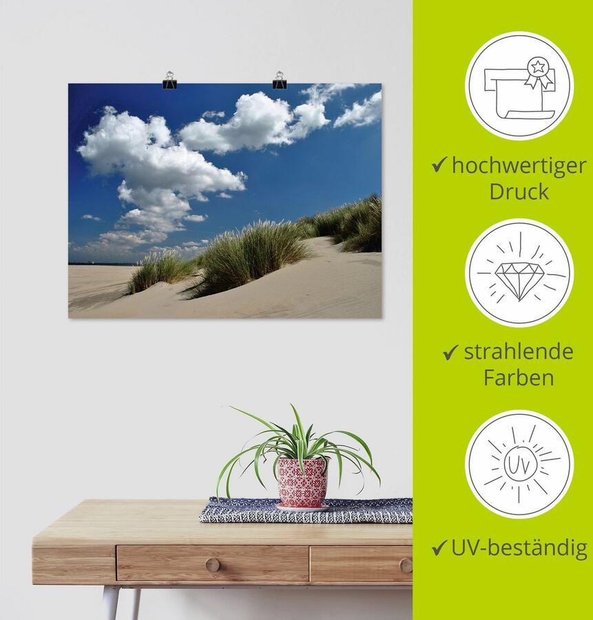 Artland Poster Hemel duinen en zee als artprint op linnen muursticker of poster in verschillende maten - Foto 2