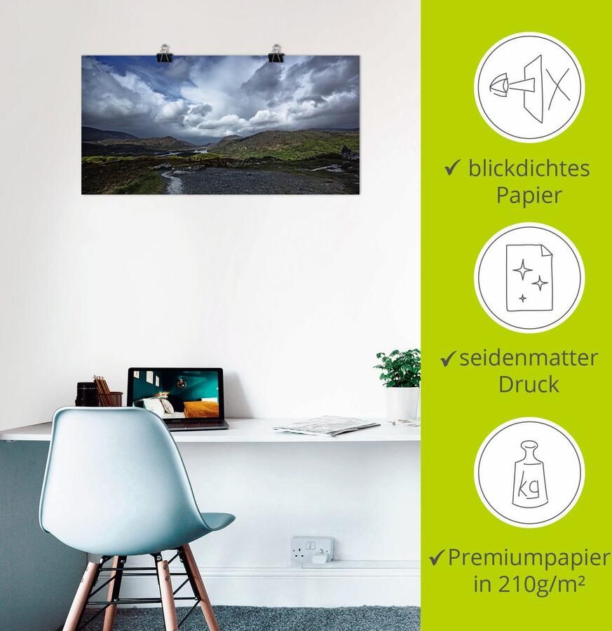 Artland Poster Ierland Puur natuur als artprint op linnen muursticker of poster in verschillende maten - Foto 3