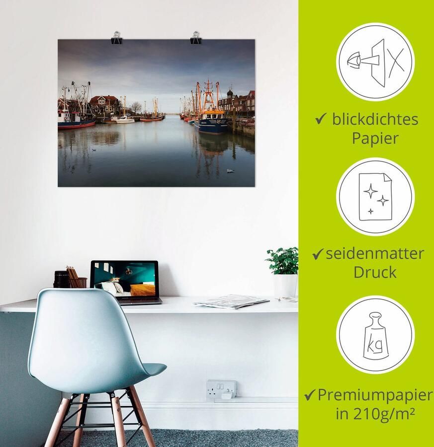 Artland Poster In de haven van de stilte... als artprint op linnen muursticker of poster in verschillende maten - Foto 2