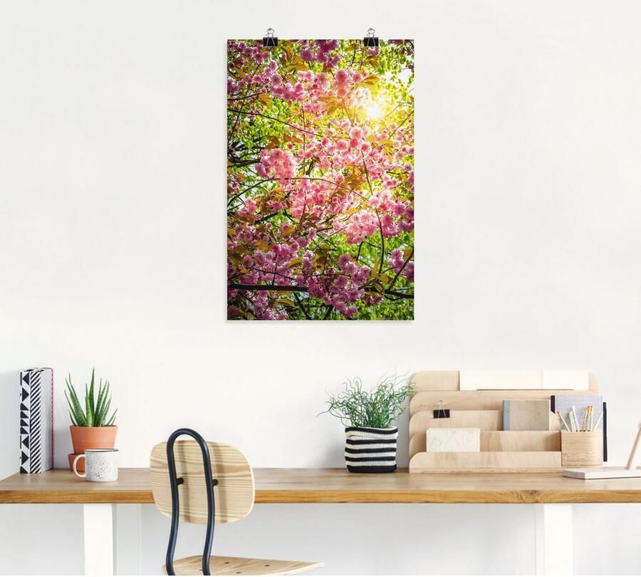 Artland Poster Japanse kersenbloesem als artprint van aluminium artprint op linnen muursticker of poster in verschillende maten - Foto 3