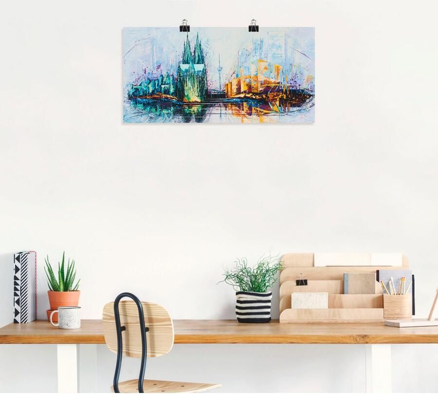 Artland Poster Keulse domkerk skyline 6 als artprint van aluminium artprint op linnen muursticker of poster in verschillende maten - Foto 4