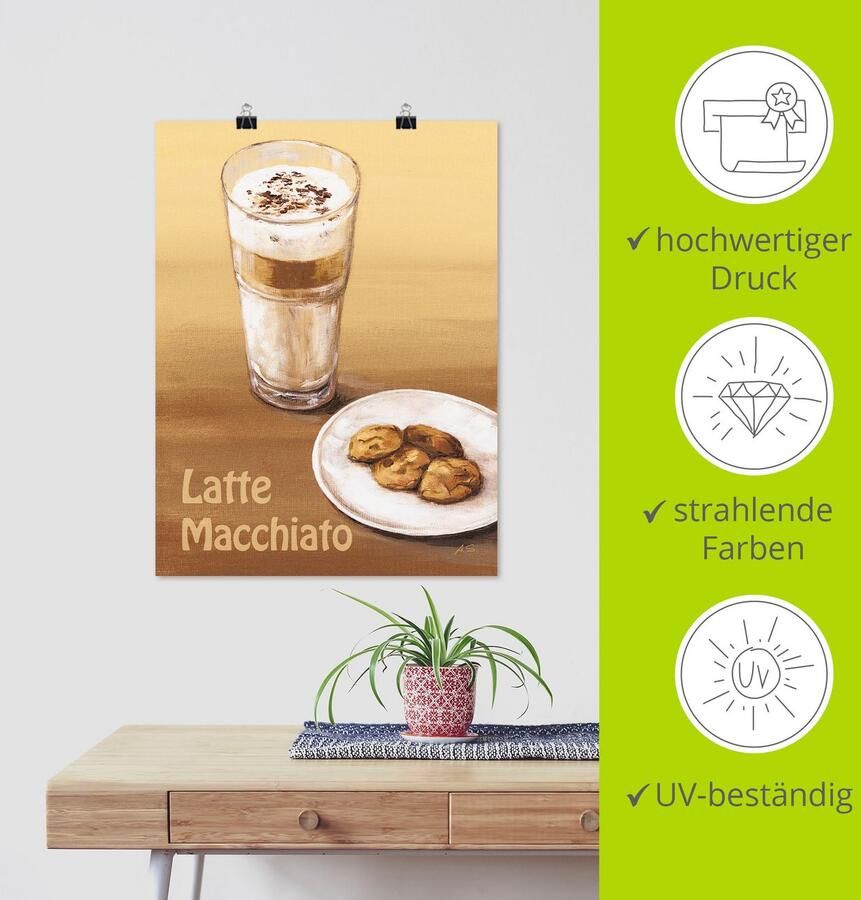 Artland Poster Latte macchiato III als artprint van aluminium artprint op linnen muursticker of poster in verschillende maten - Foto 3