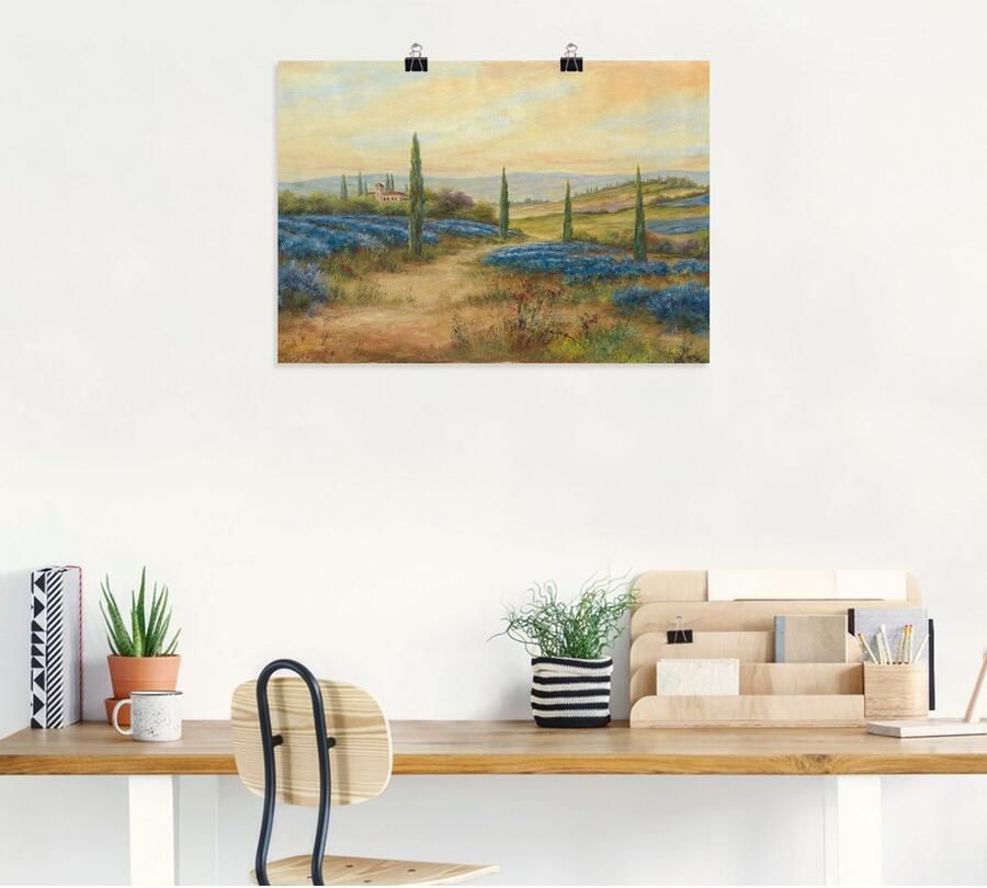 Artland Poster Lavendelvelden als artprint van aluminium artprint op linnen muursticker of poster in verschillende maten - Foto 4