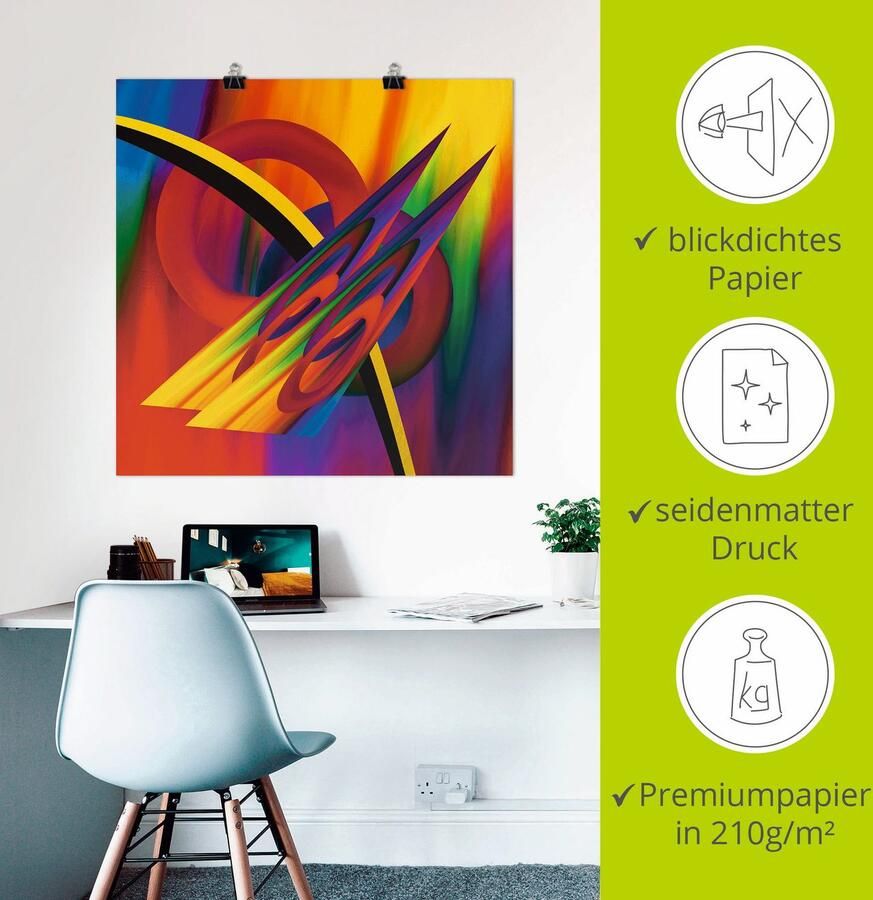Artland Poster Modern multicolour als artprint van aluminium artprint op linnen muursticker of poster in verschillende maten - Foto 2