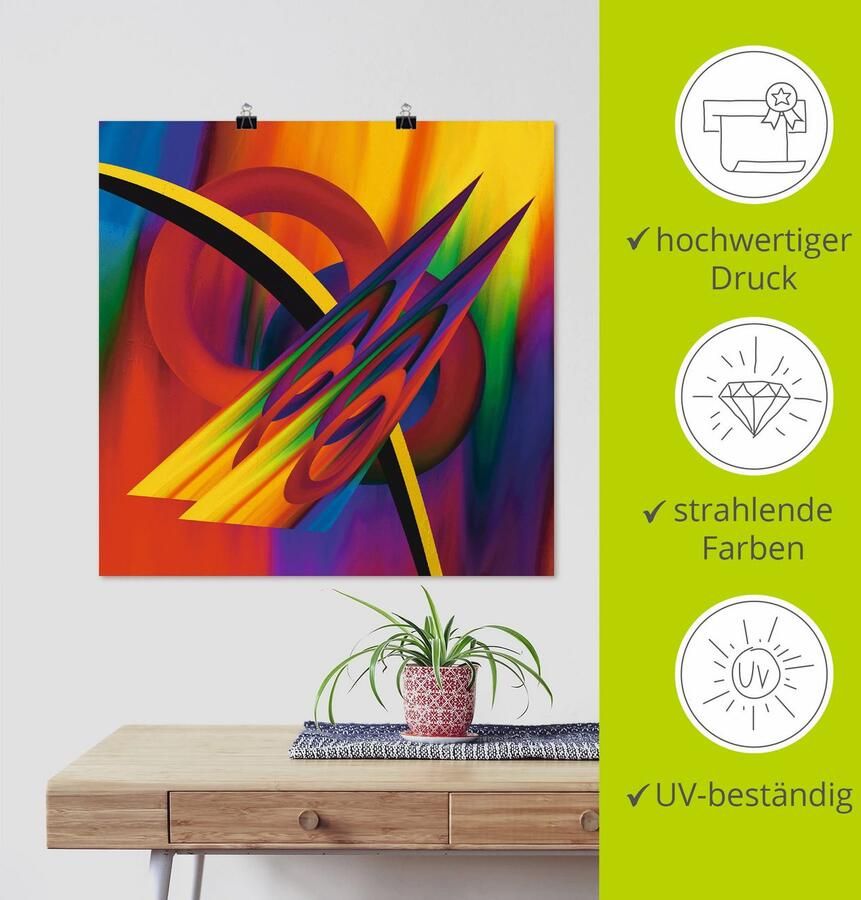 Artland Poster Modern multicolour als artprint van aluminium artprint op linnen muursticker of poster in verschillende maten - Foto 3