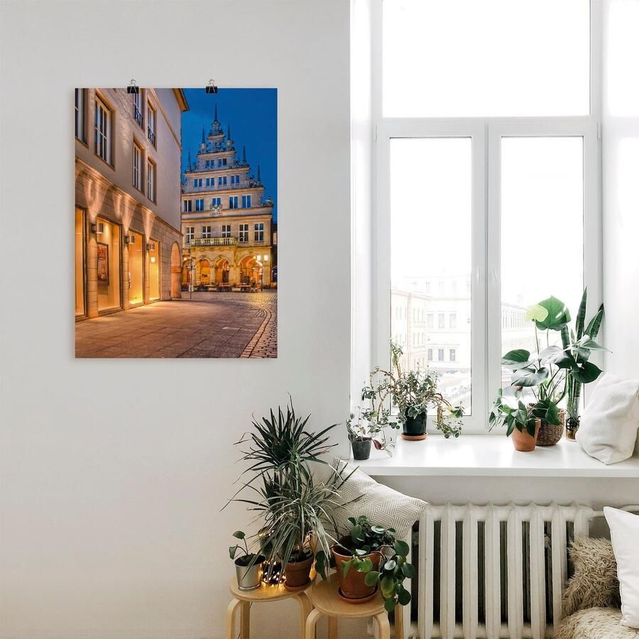 Artland Poster Münster skyline abstracte collage I als artprint op linnen muursticker of poster in verschillende maten