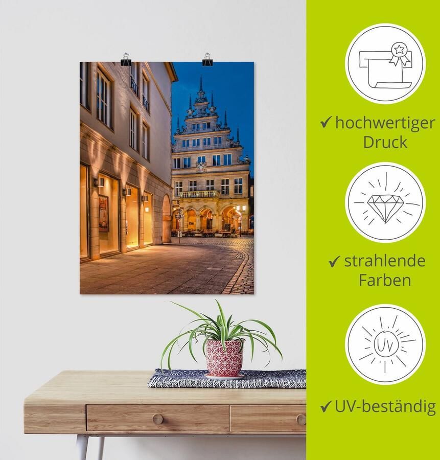 Artland Poster Münster skyline abstracte collage I als artprint op linnen muursticker of poster in verschillende maten - Foto 3