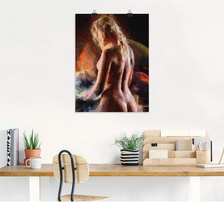 Artland Poster Naakt van achteren als artprint van aluminium artprint op linnen muursticker of poster in verschillende maten - Foto 4