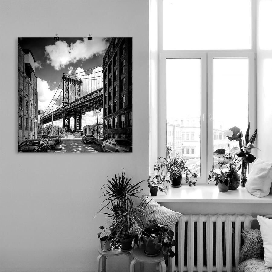 Artland Poster New York City Manhattan Bridge I als artprint van aluminium artprint op linnen muursticker of poster in verschillende maten