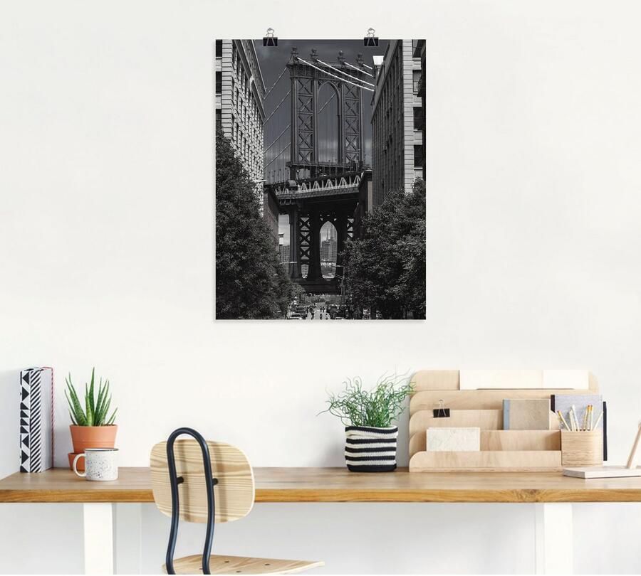 Artland Poster New York Manhattan Bridge II als artprint van aluminium artprint op linnen muursticker of poster in verschillende maten - Foto 4