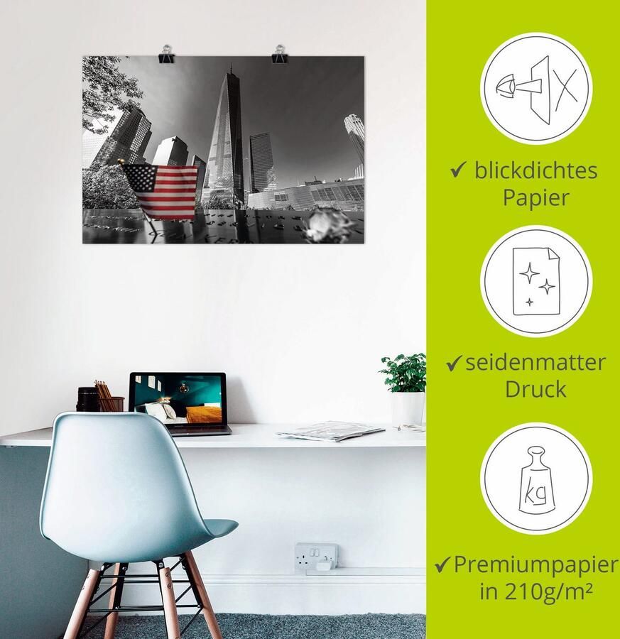 Artland Poster New York one World Trade center I als artprint van aluminium artprint op linnen muursticker of poster in verschillende maten - Foto 2