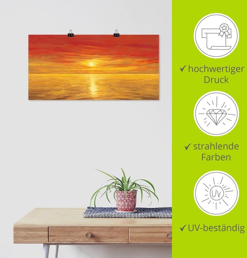 Artland Poster Oranje zee zonder lijst - Foto 4