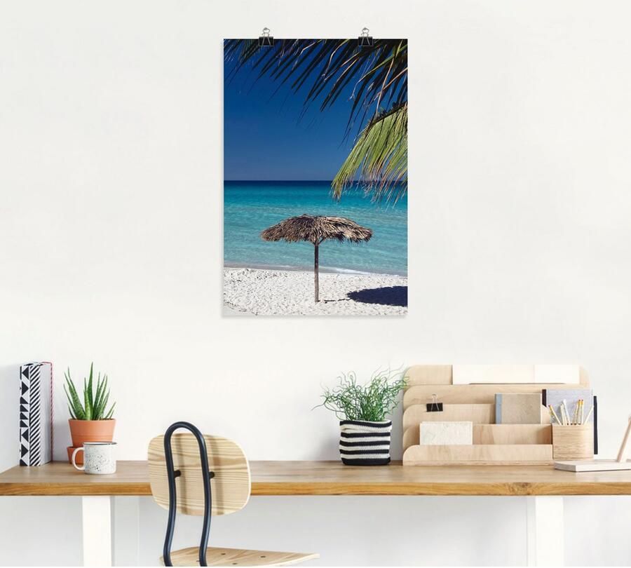 Artland Poster Parasol aan het strand als artprint van aluminium artprint op linnen muursticker of poster in verschillende maten - Foto 3