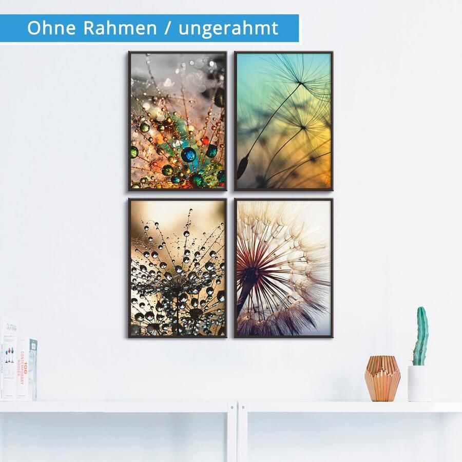 Artland Poster Pluizenbol close-up paardenbloem (4 stuks) - Foto 2