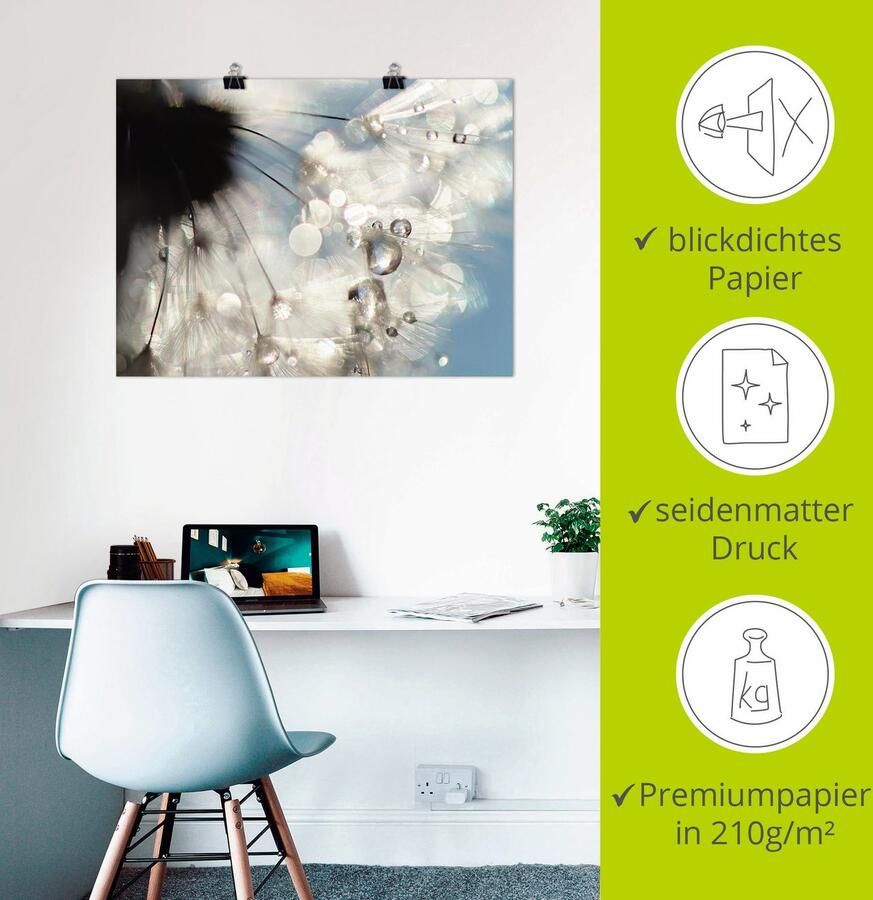 Artland Poster Pluizenbol engelenvleugel als artprint van aluminium artprint op linnen muursticker of poster in verschillende maten - Foto 2