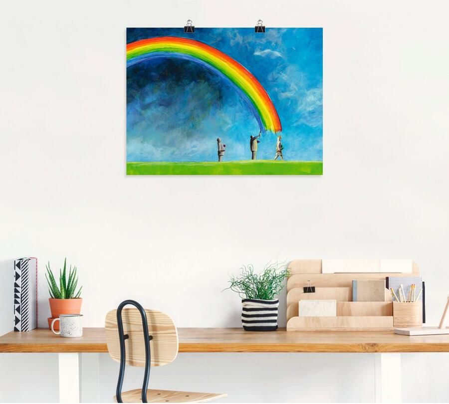 Artland Poster Regenboog schilderen als artprint op linnen muursticker of poster in verschillende maten - Foto 6