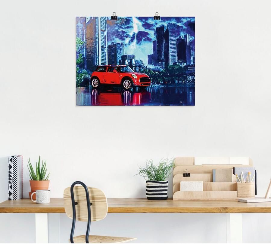 Artland Poster 's nachts in de stad als artprint van aluminium artprint op linnen muursticker of poster in verschillende maten - Foto 7