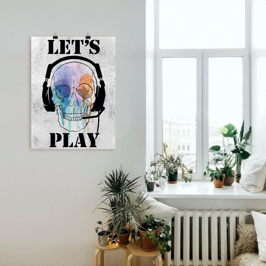 Artland Poster Schedel spellen I als artprint van aluminium artprint op linnen muursticker of poster in verschillende maten - Foto 2