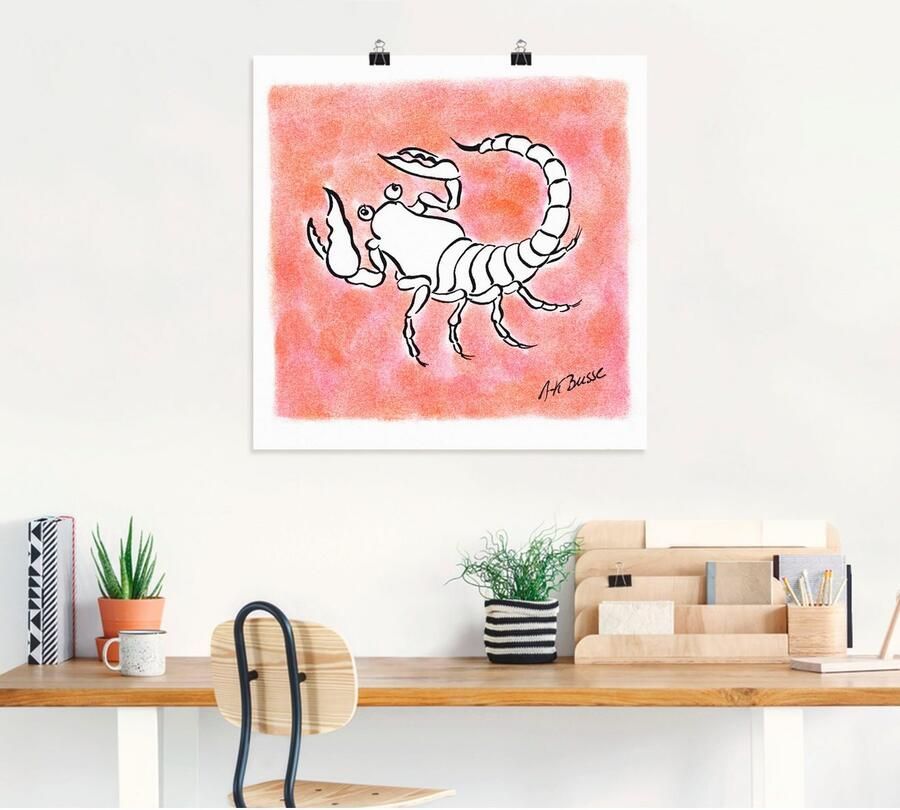 Artland Poster Serie sterrenbeeld schorpioen als artprint op linnen muursticker of poster in verschillende maten - Foto 4