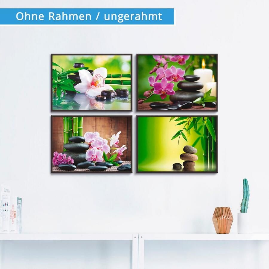 Artland Poster Spa bamboe takjes zen stenen (4 stuks) - Foto 2