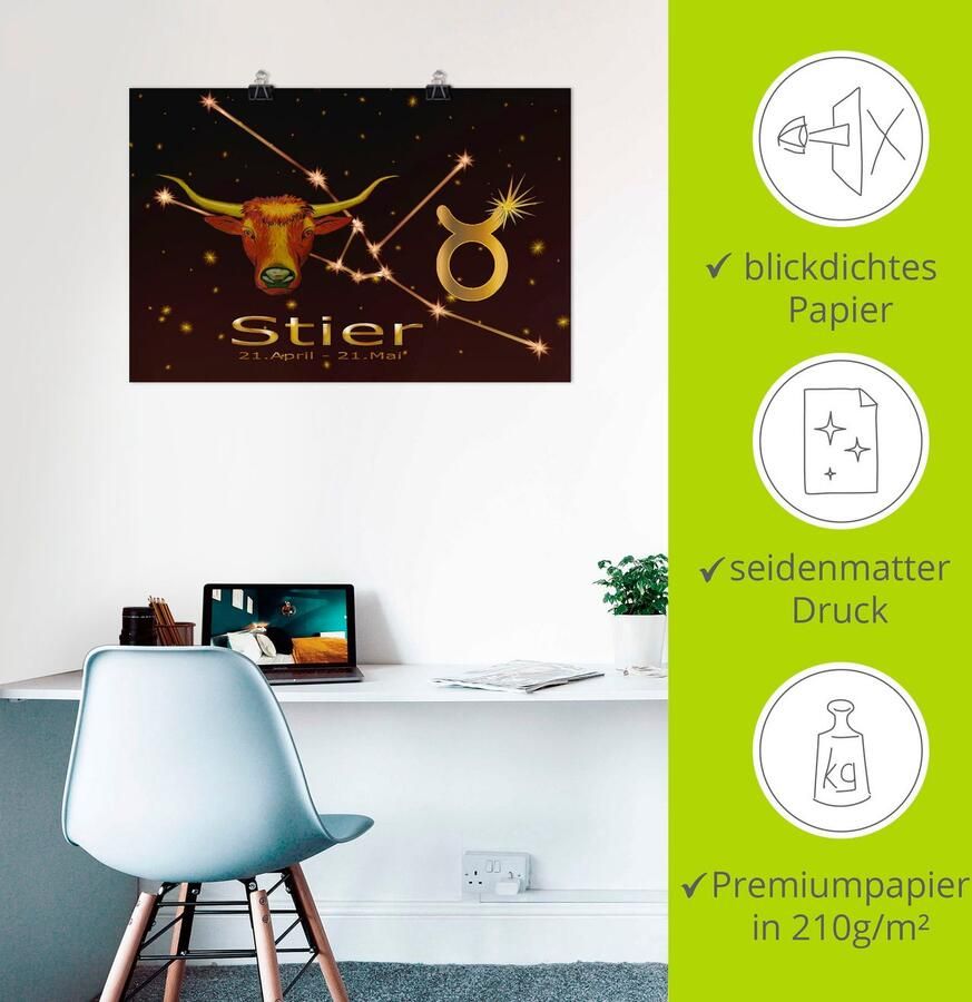 Artland Poster Sterrenbeeld stier - Foto 2